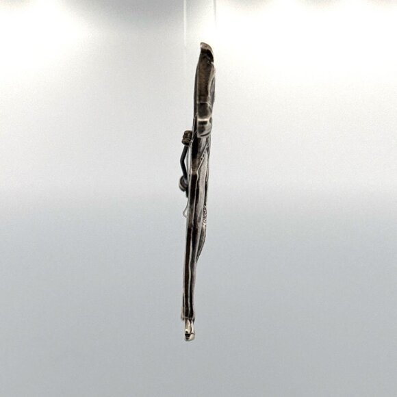 Estate Sterling Silver 925 Horse Brooch Pin Detailed Saddle Western Cowboy - Picture 2 of 8